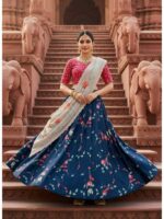 Blue Color Satin Silk Lehenga Choli