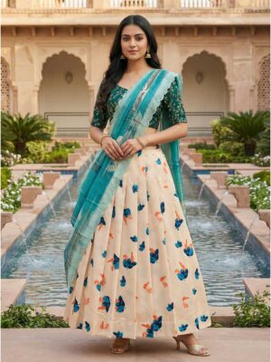 Beige Color Satin Silk Lehenga Choli