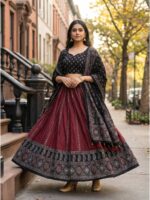 Maroon Color Cotton Rayon Lehenga Choli