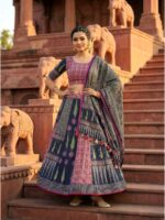 Blue Color Cotton Rayon Lehenga Choli