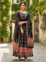 Black Color Cotton Rayon Lehenga Choli