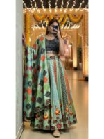 Pista Color Cotton Rayon Lehenga Choli