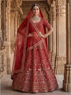 Red Color Silk Lehenga Choli