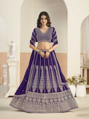 Voilet Color Faux Georgette Lehenga Choli