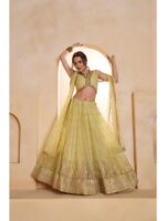 Lemon Yellow Color Butterfly Net Lehenga Choli