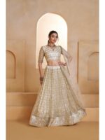 Off White Color Butterfly Net Lehenga Choli