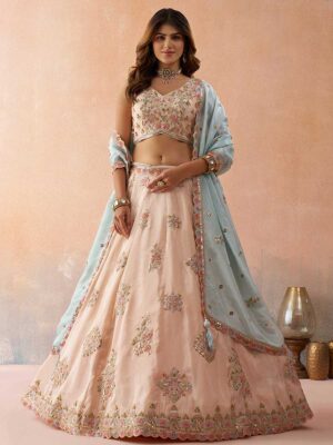 Copper Color Tissue Lehenga Choli