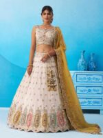 Cream Color Tissue Lehenga Choli