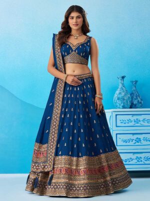 Morpeach Color Chinon Lehenga Choli