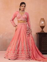 Peach Color Tissue Lehenga Choli