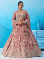 Pink Color Tissue Lehenga Choli