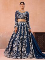 Blue Color Organza Lehenga Choli