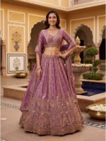 Pink Purple Color Fendy Orgenza Silk Lehenga Choli