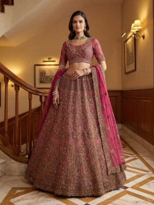 Pink   Color Net Lehenga Choli
