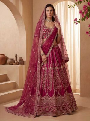 Pink Color Gadhwal Silk Lehenga Choli