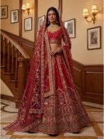 Red Color Gadhwal Silk Lehenga Choli