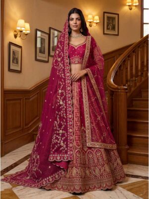 Pink Color Gadhwal Silk Lehenga Choli