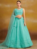 Sea Green Color Georgette Lehenga Choli