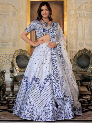 Teal Green Color Soft Net Lehenga Choli