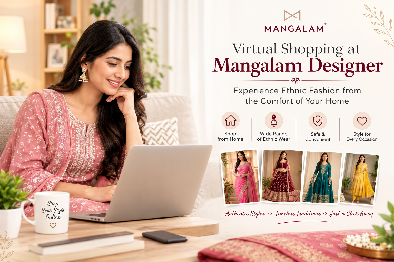 Virtual Shopping at Mangalam Designer: Experience Ethnic Fashion from the Comfort of Your Home